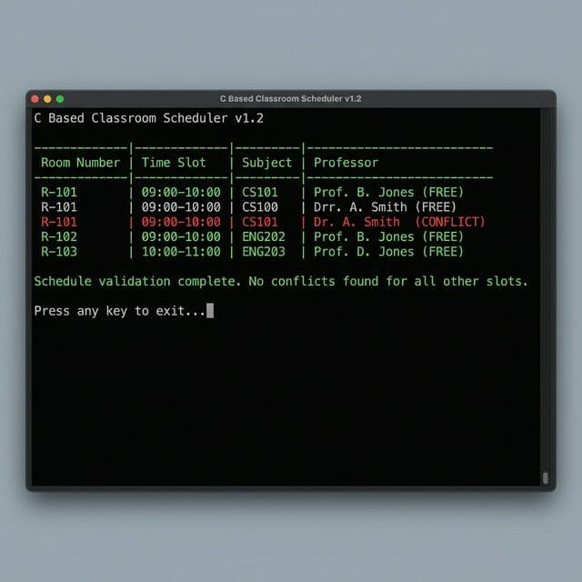 C Based Classroom Scheduler